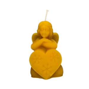 CANDELE DI PURA CERA D'API "ANGIOLETTO CON CUORE"