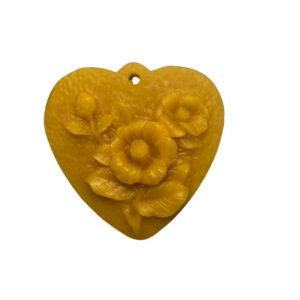 CANDELE DI PURA CERA D'API "CUORE CON FIORE"