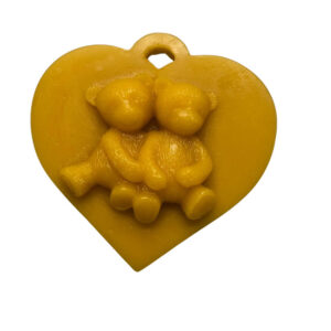 CANDELE DI PURA CERA D'API "CUORE CON ORSETTI"