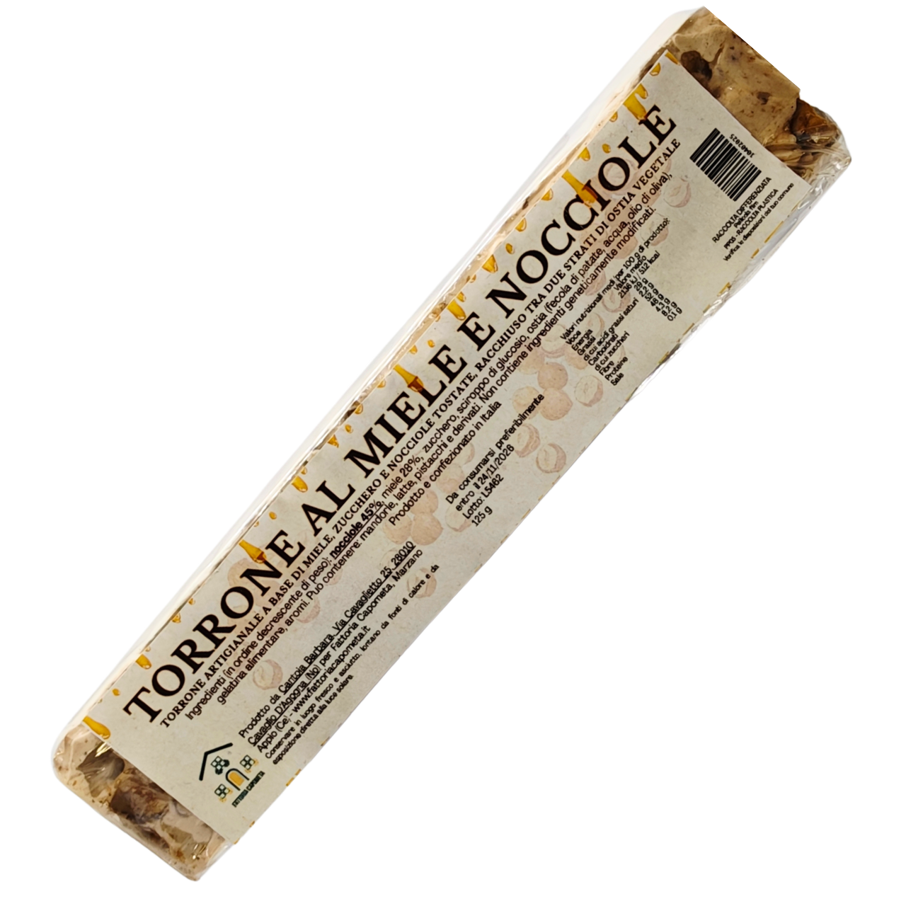 Torrone della Fattoria con Nocciole e Miele