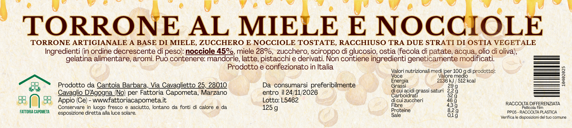 Torrone della Fattoria con Nocciole e Miele - immagine 3